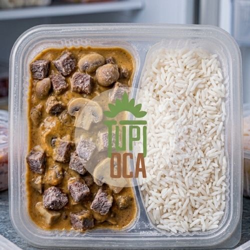 Strogonoff de Carne com arroz