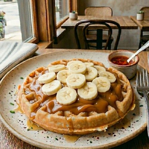 Waffle Doce de Leite e Banana
